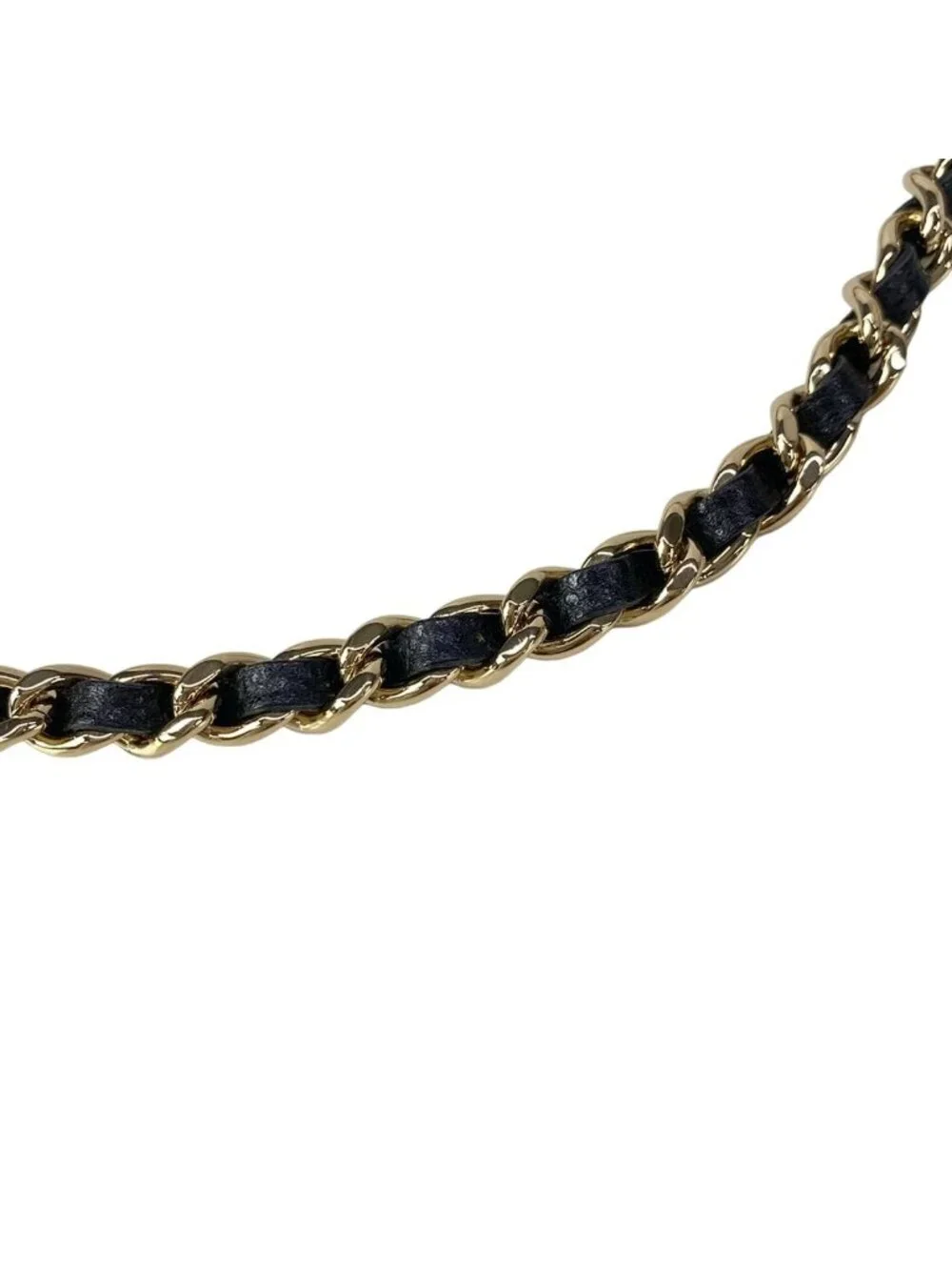 Chanel Shoulder Bag Quilted Black Gold Phone Strap Case Chain